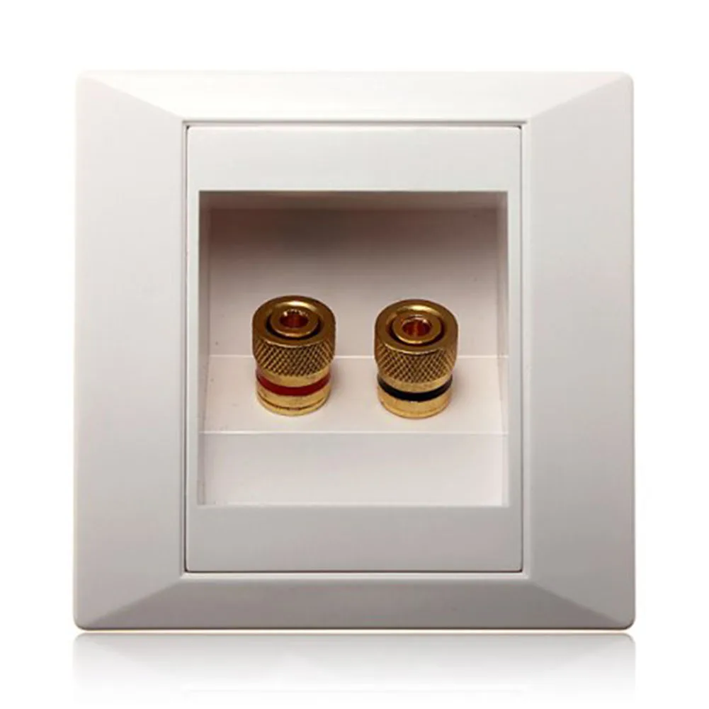 

SODIAL(R)Wall Socket Connection Port with 2 Jack Speaker White