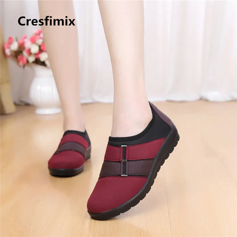 Cresfimix zapatos de mujer; женские повседневные Лоферы без застежки; сезон весна-лето; милые удобные мягкие туфли на плоской подошве; обувь для отдыха; a2386