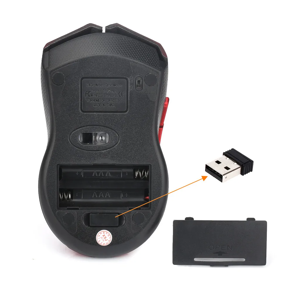 2,4G Регулируемая 2400 dpi Беспроводная оптическая игровая мышь Мыши для компьютера ПК ноутбук 6A30 Прямая