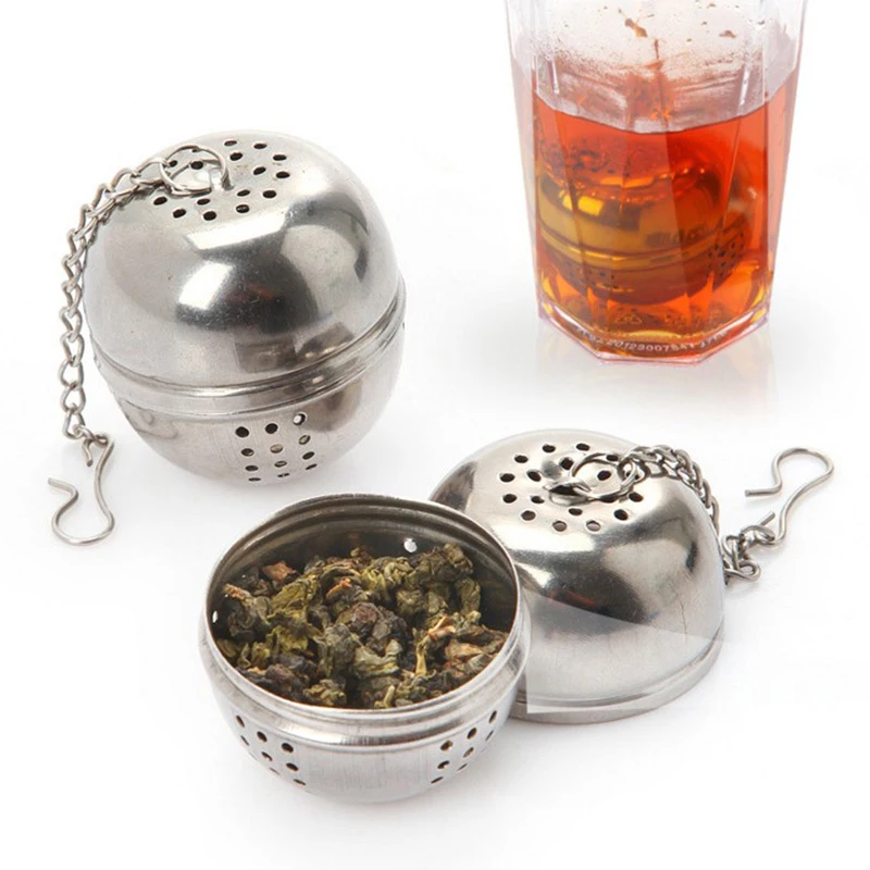 

Stainless Steel 4cm Mesh Tea Ball Infuser Tea Strainer Filter with Hook Tea Mesh Ball Filter green tea infuser