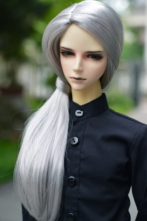 1/3 8-" BJD парик Супер кукла парик мода длинные серебряные цвета мохер стиль куклы волосы