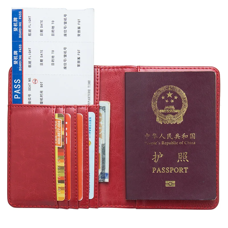 Men Women Rfid Passport Cover Travel Passport Case Russia Travel Document Cover SIM Passport Card Holders