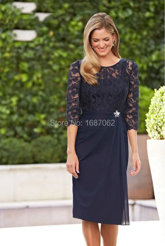 navy blue long mother of the groom dresses