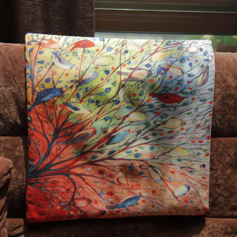 Kiwiberry High Quality Creative Fashion Bird Home Decor Sofa Linen Cushion Cover Home Decorative Pillows Decoration Accessories