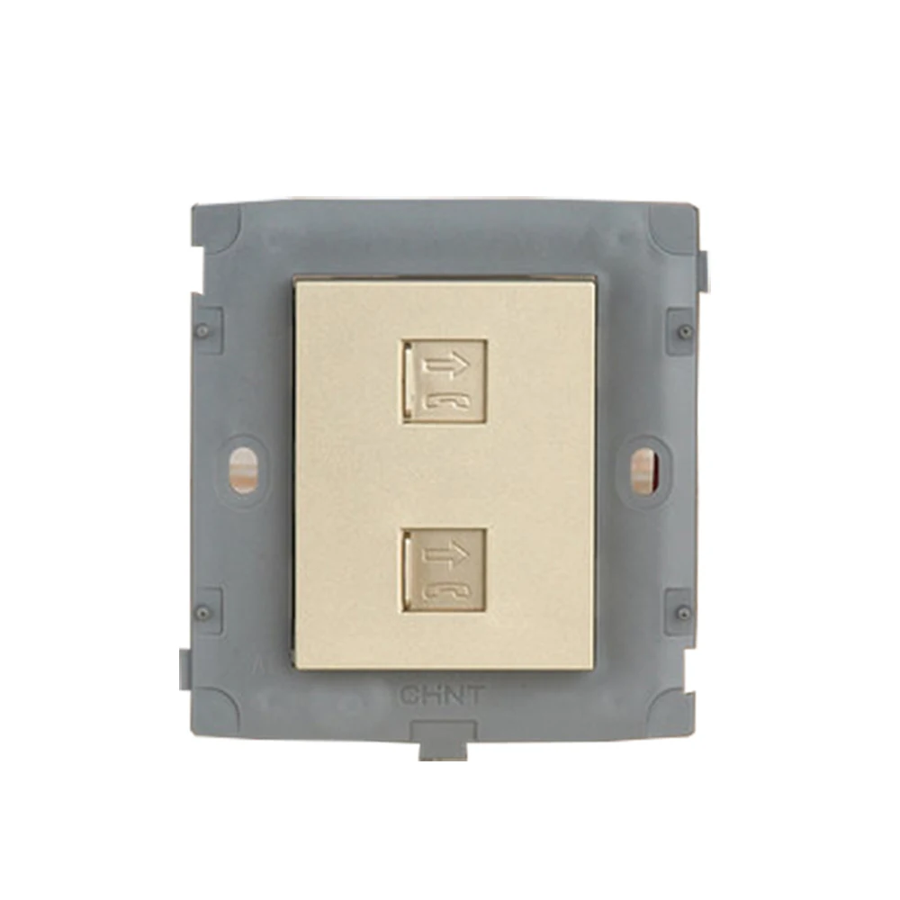 

CHINT Electric Dual Telephone Module NEW2K Light Champagne Gold Telephone Extension Socket