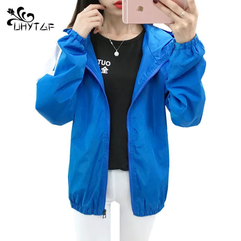 UHYTGF Women Hooded clothes 2019 Korean version of the loose Plus size top women jackets spring autumn Couple casual X24 | Женская