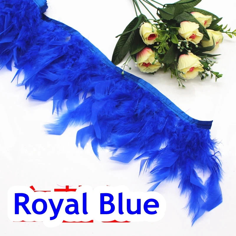 Buy price of 1 yard royal blue dyed fluffy turkey