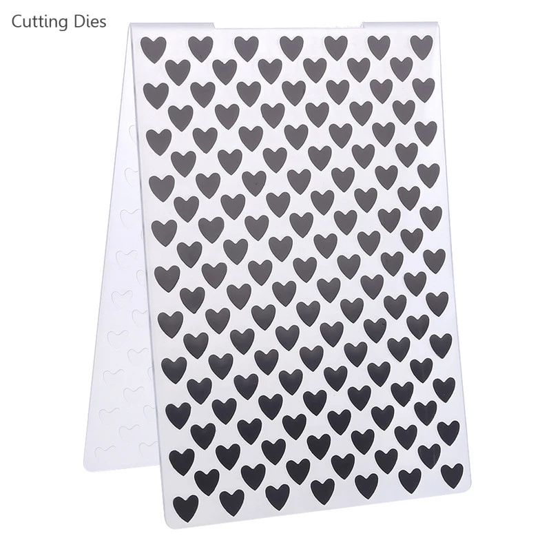 Heart Shaped Plastic Embossing Folders For Scrapbooking Album