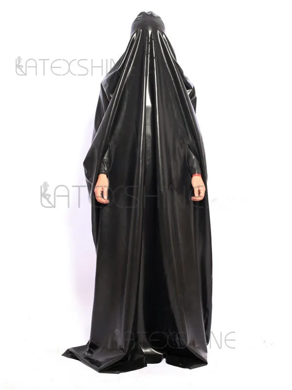 Stylish-Sexy-Black-Unisex-Latex-Robe-Rubber-Catsuit-2