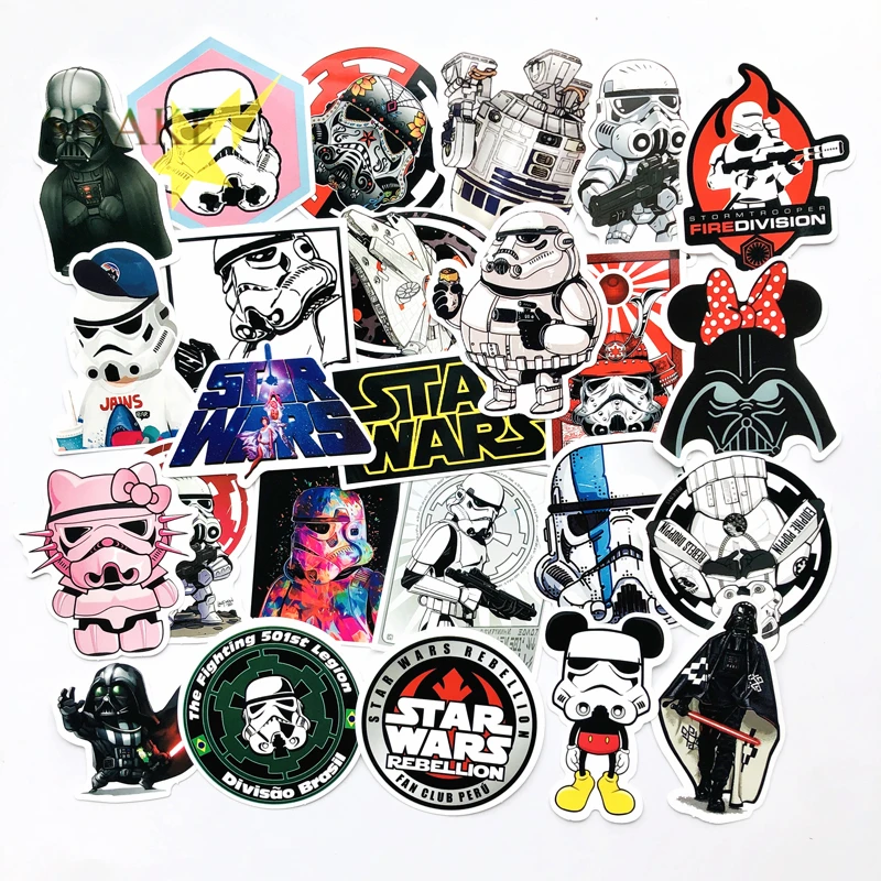 

TD ZW 25Pcs/Set Cool Style Star Wars Waterproof Funny Stickers For Luggage Laptop Bike Motorcycle PhoneCase Car Decal Sticker