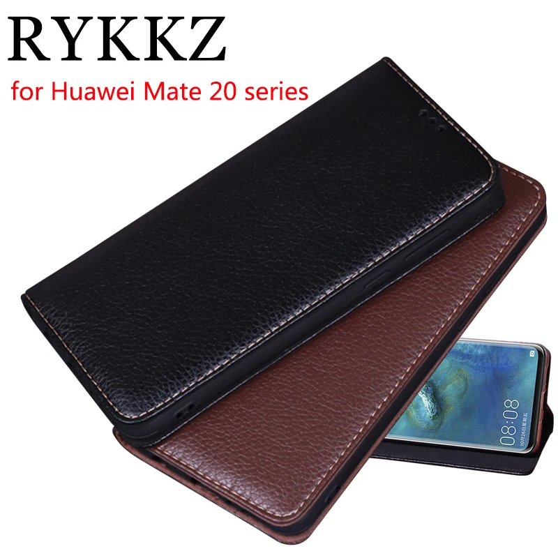 Роскошный кожаный чехол-книжка RYKKZ для Huawei Mate 20 Pro чехол-подставка мобильного
