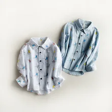 Г.; брендовые качественные для маленьких мальчиков Осенняя блузка с длинным рукавом Повседневное мультфильм печатных футболки для Обувь для мальчиков Дети Школьная блуза Одежда для мальчиков