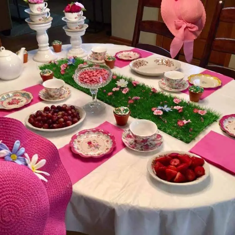 Grass flower Table Runner wedding baby shower kids birthday party Easter Christmas Anniversary centerpieces tabletop Decoration