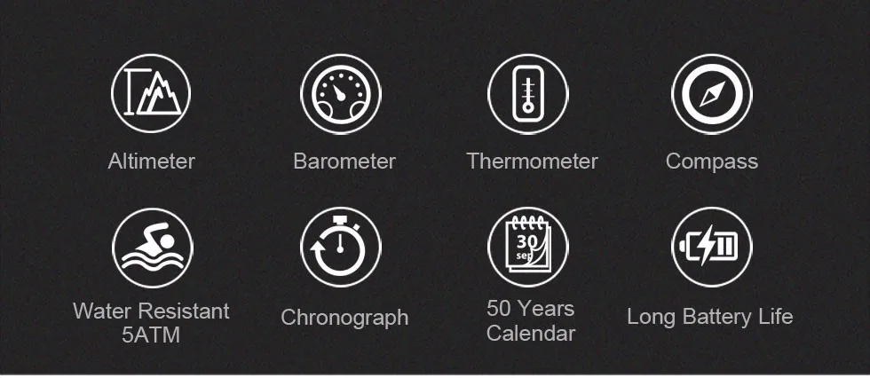 Цифровые спортивные часы для улицы мужские часы альтиметр барометр термометр для пеших прогулок 50 метров водонепроницаемый