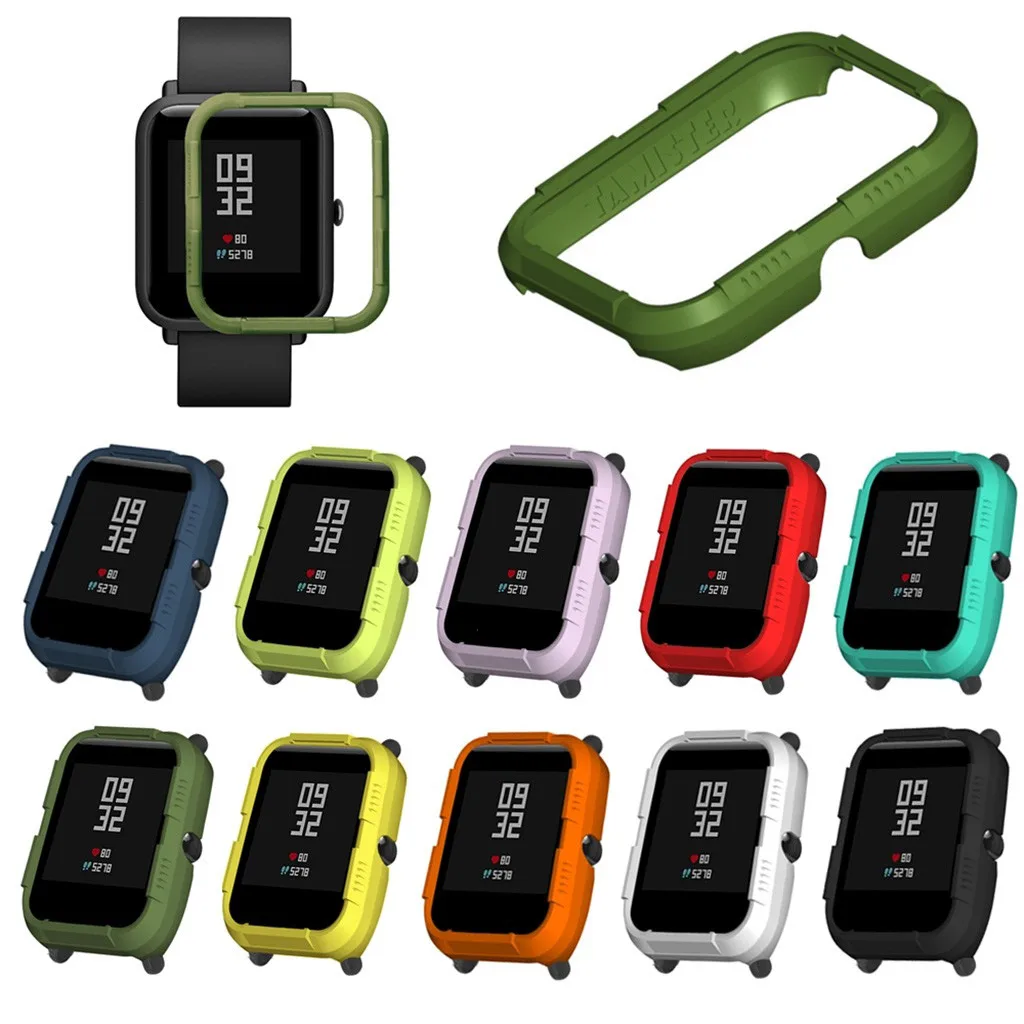 

Case Cover Shell Silicone Frame Protective for Huami Amazfit Bip Youth Watch Shatter-Resistant Shell Frame Protector Cover
