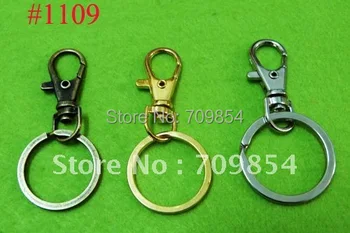 

free shipping!!! 100pcs/lot silver gold Antique bronze 33mm love Key ring with 38mm Swivel Lobster Clasp fit Key Chain