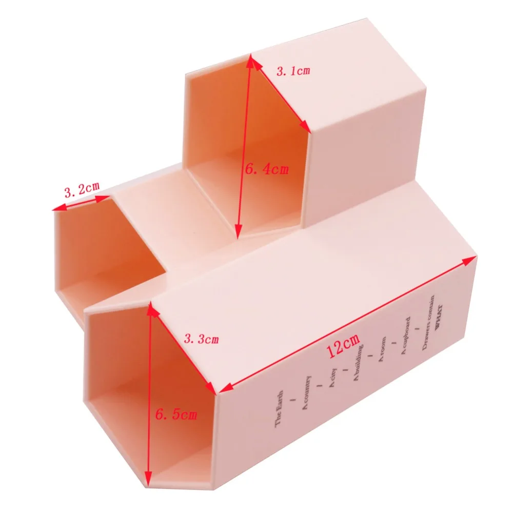 1 шт. пластиковая ручка с тремя отверстиями многофункциональная ручка настольная коробка для хранения многоугольная ручка в трех цветах принадлежности для хранения