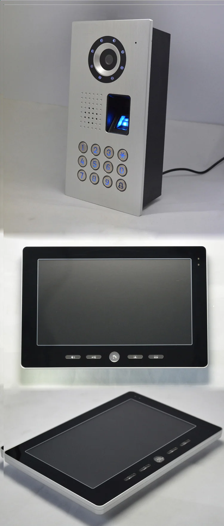 Top XinSiLu Luxury top quality 10"Video Door Phone,HD IR Metal Camera w/t FRID panel,home Intercom System doorbell 3Cameras+1monitor 5