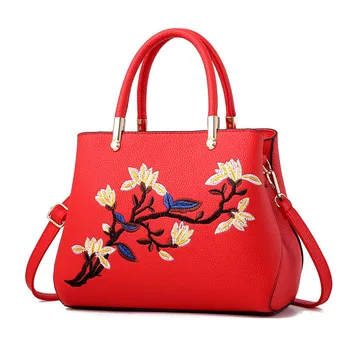 

Women Handbags High Quality Women Bag Fashion Patchwork Designer Ladies Big PU Leather Lady Shoulder Bag Tote Gifts Embroidery