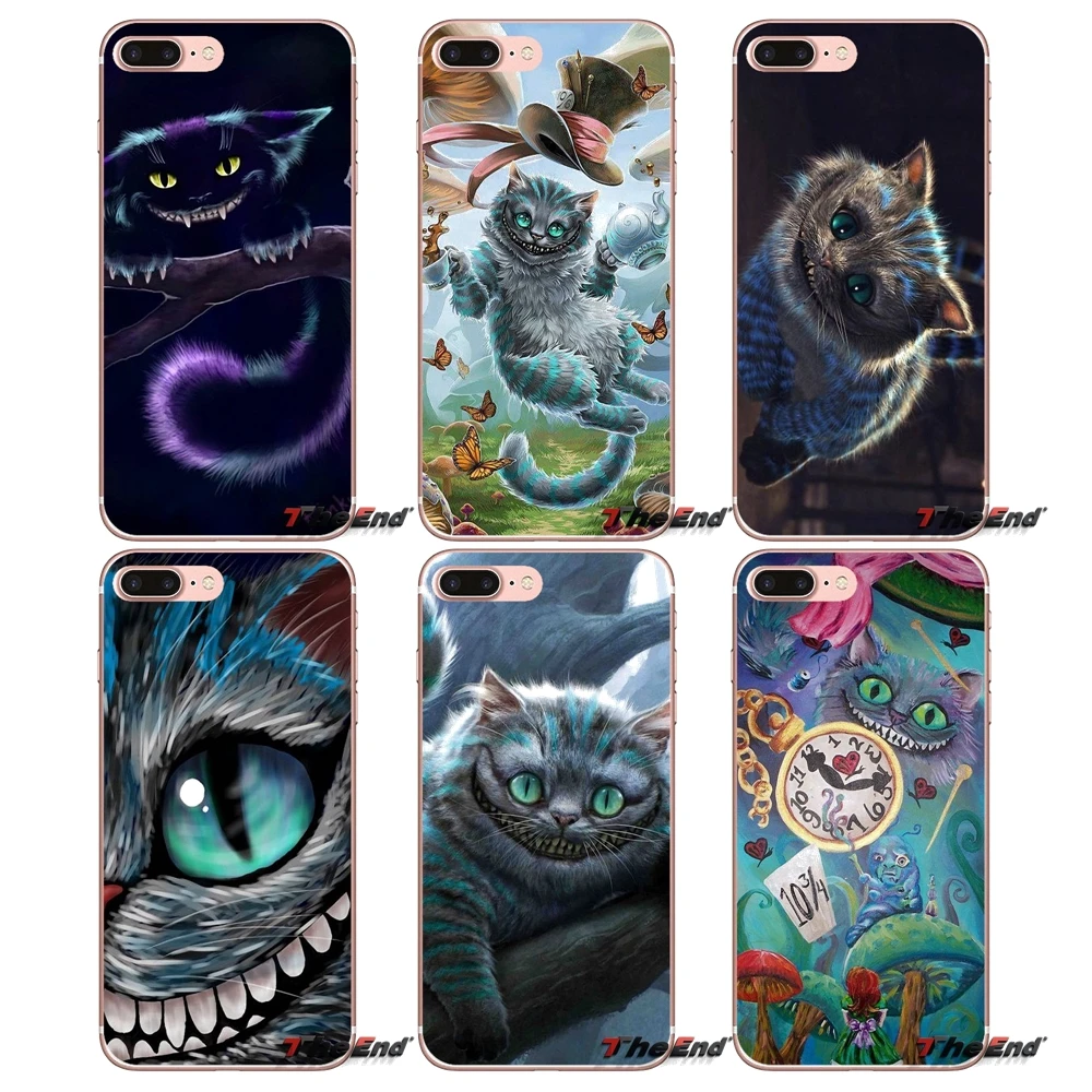 

For Huawei G7 G8 P7 P8 P9 Lite Honor 4C 5X 5C 6X Mate 7 8 9 Y3 Y5 Y6 II 2 Pro 2017 Alice in Wonderland Cheshire Cat Phone Covers