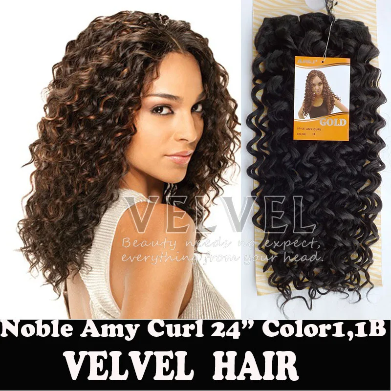 1PC+Drop Shipping Noble Amy Curl 24" Color1,1B,1B/30 Synthetic Hair