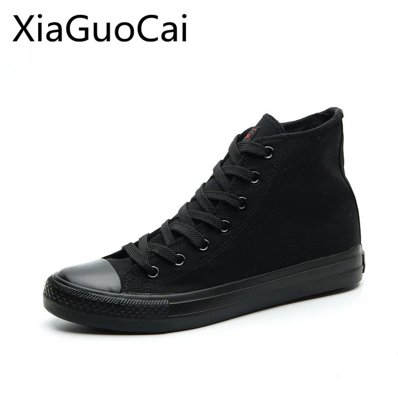 Brand Cheap High Quality Men Canvas Shoes Summer Solid High Top Unisex Sneakers Basic Couple ...