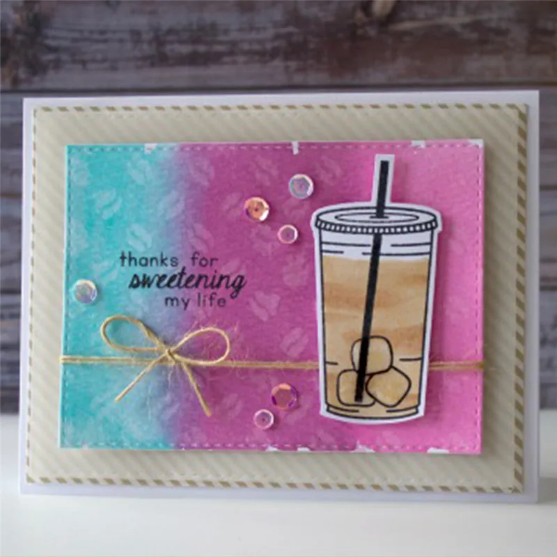 

Metal Cutting Dies Drink Stamps Clear and With Dies Coffee for Card Making Scrapbooking Metal Tea Craft New Tamplate
