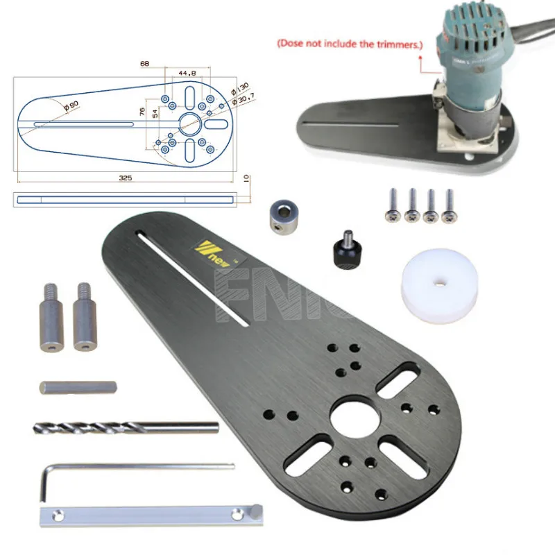 Prix Nouveau gabarit de coupe de cercle pour Bosch Makita tondeuse à main électrique routeur à bois fraisage de cercle de fraisage de bois rainure