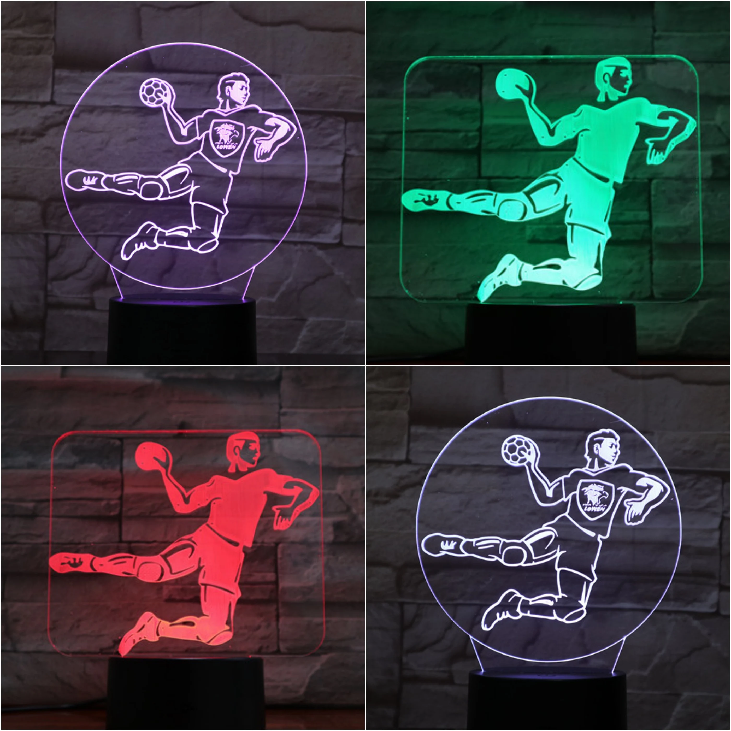 Гандбол фигура игрока светодиодный 3d-ночник USB gece lambasi Для детей подарок детский ночник спортивные настольная лампа прикроватная veilleuse