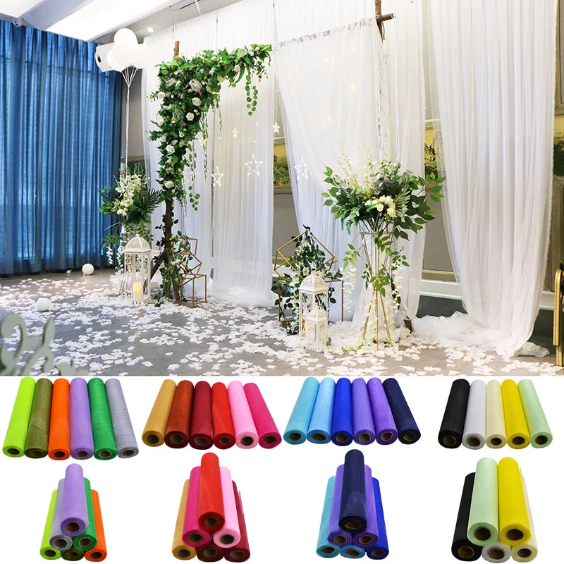 26 Meters 29cm Tulle Roll Sheer Organza Gauze Tutu Wedding Decoration DIY Chair Sashes Table Runner Craft Sewing Fabric crafts