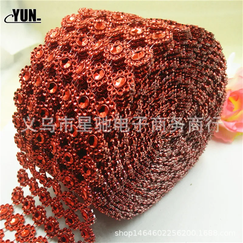 10 Yard900cm Bling Diamond Mesh Wrap Ribbon Silver Rhinestone Mesh Roll Tape Tulle Crystal Ribbon Jewelry Wedding Decoration 6D (29)