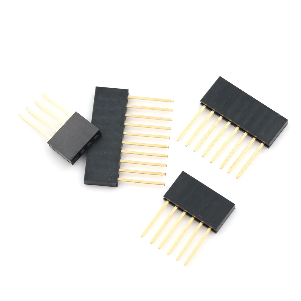 

10pcs 4/6/8/10 Pin 2.54 mm Stackable Long Legs Femal Header For Arduino Shield