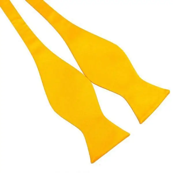 Розничная оптом Популярные Модные мужские бабочки одноцветные простые шелковые галстуки-бабочки Разноцветные - Цвет: yellow