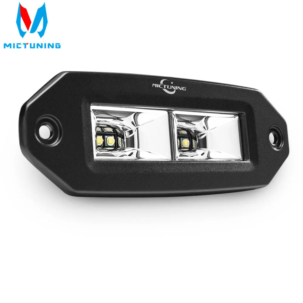 

MICTUNING 40W LED Work Light Bar Flush Mount LED Light Flood Offroad Driving Auto Fog Lamp for 4x4 J-eep ATV UTV SUV Truck Boat