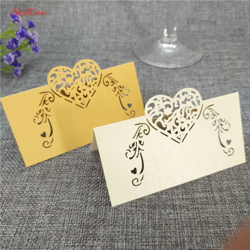 

50PCS Laser Cut Table Name Cards Place Cards Wedding Party Table Decoration Wedding Favors Decoration 6ZSH928-50