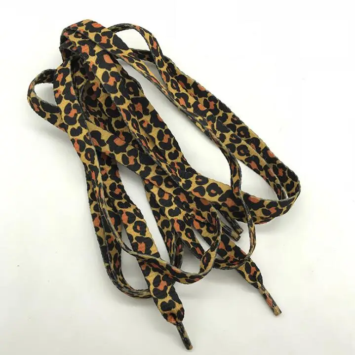 

Popular Leopard Printing Polyester Shoelace 120cm Flat Shoelace Sneakers Shoelace