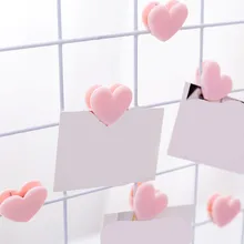 10 шт./лот, милые розовые пластиковые зажимы с сердечками, новинка, мини-зажимы для переплетов, скрепки с буквенным принтом для студентов, девушек, офисные принадлежности
