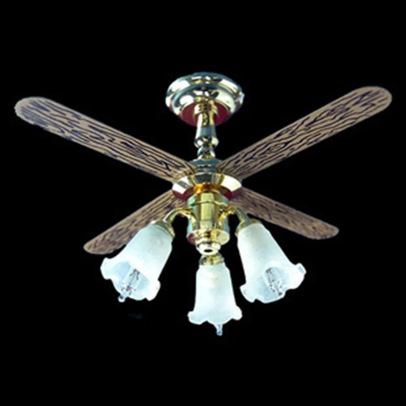 Us 7 35 8 Off 1 12 Dollhoue Dinning Room Lamp Home Flower Fan Ceiling Light In Doll Houses From Toys Hobbies On Aliexpress