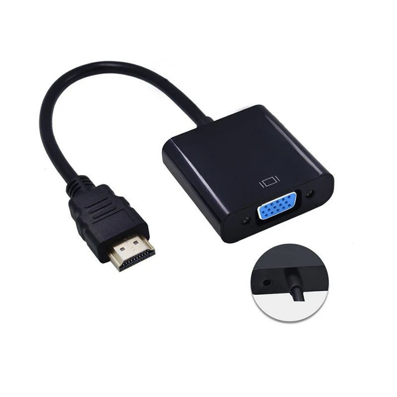 HDMI к VGA адаптер позолоченный HDMI Мужской к VGA Женский конвертер 1080P для компьютера настольный ноутбук ПК Монитор Проектор HDTV - Цвет: audio supply