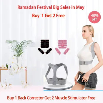 FOUAVRTEL Adjustable Back Support Belt Portable Back Posture Corrector Clavicle Spine Back Shoulder Lumbar Posture Correction