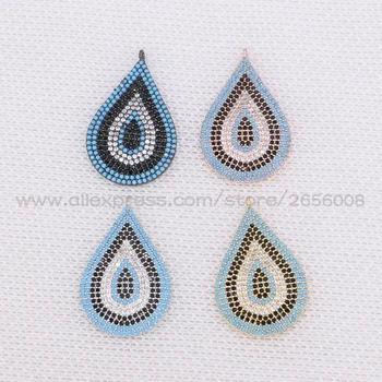 

4Pcs Micro pave bead mix colors Zircon drop shape charm beads high quality necklace pandent handcrafted jewelry finding 1533