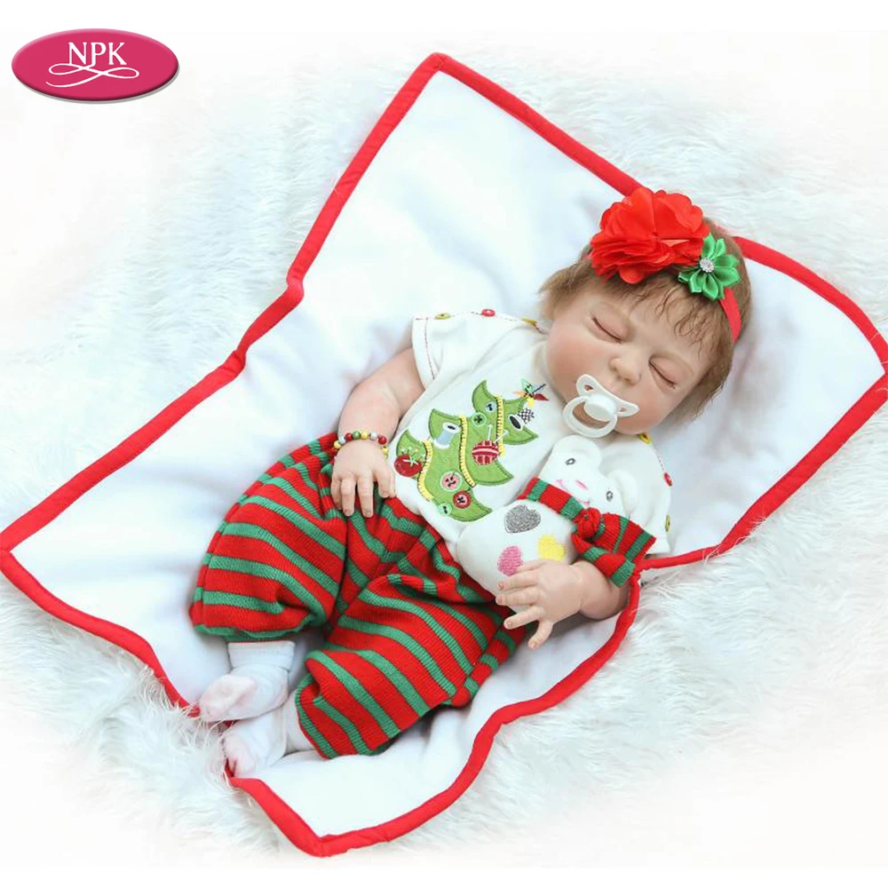 

NPK 57CM Full Silicone Reborn Baby Fashion Doll Bathe Toys for Girl Vinyl Realistic Toddler Lifelike Princess Educational Toy