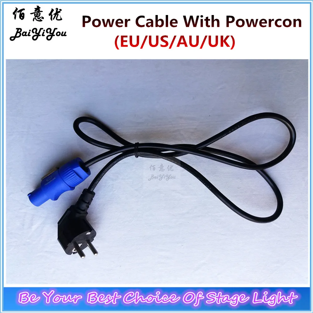 10pcs/Lot Stage Lighting 1M Power Cable with AU UK US EU Plug PowerCon