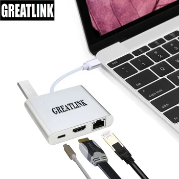 

USB Type C To USB 3.0 Adapter HDMI 1.4 RJ45 Connetor Splitter RJ 45 Ethernet Cable USB-C 3.1 Type-C HDMI Converter Thunderbolt 3