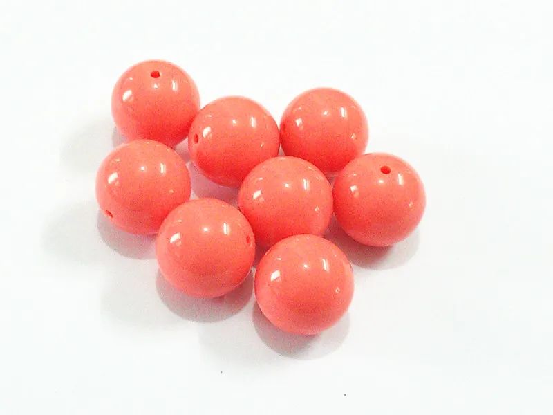 

20mm 105pcs/lot New Coral Chunky Gumball Bubblegum Acrylic Solid Beads For Kids Necklace Making