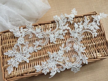 

The unique flower pattern of flower applique lace embroidery cording rayon lace motif wedding dress lace