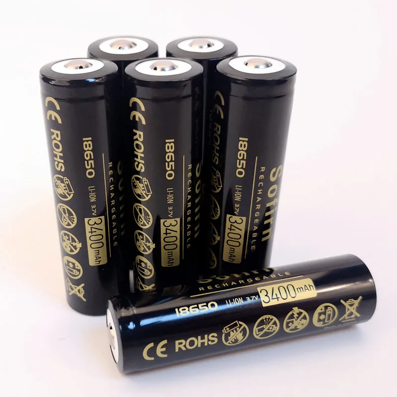 Sofirn перезаряжаемая литиевая батарея 18650 3400mAh реальная емкость 3,7 V 3C 10A литий-ионная аккумуляторная батарея для фонарика электронной сигареты