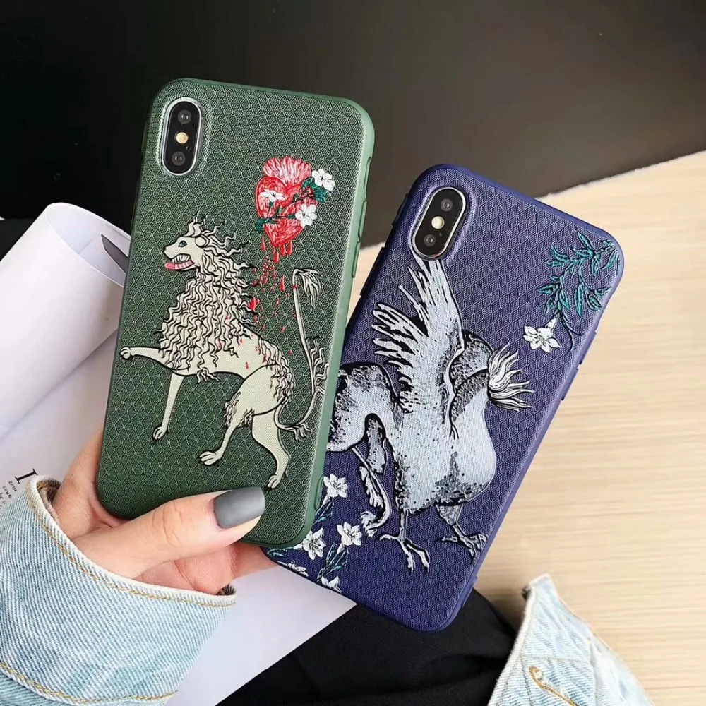 

case for iphone XS MAX XR X 7 8 plus case cover fashion 3d painted animal soft silicon phone bag case for iphone 6 6s plus capa