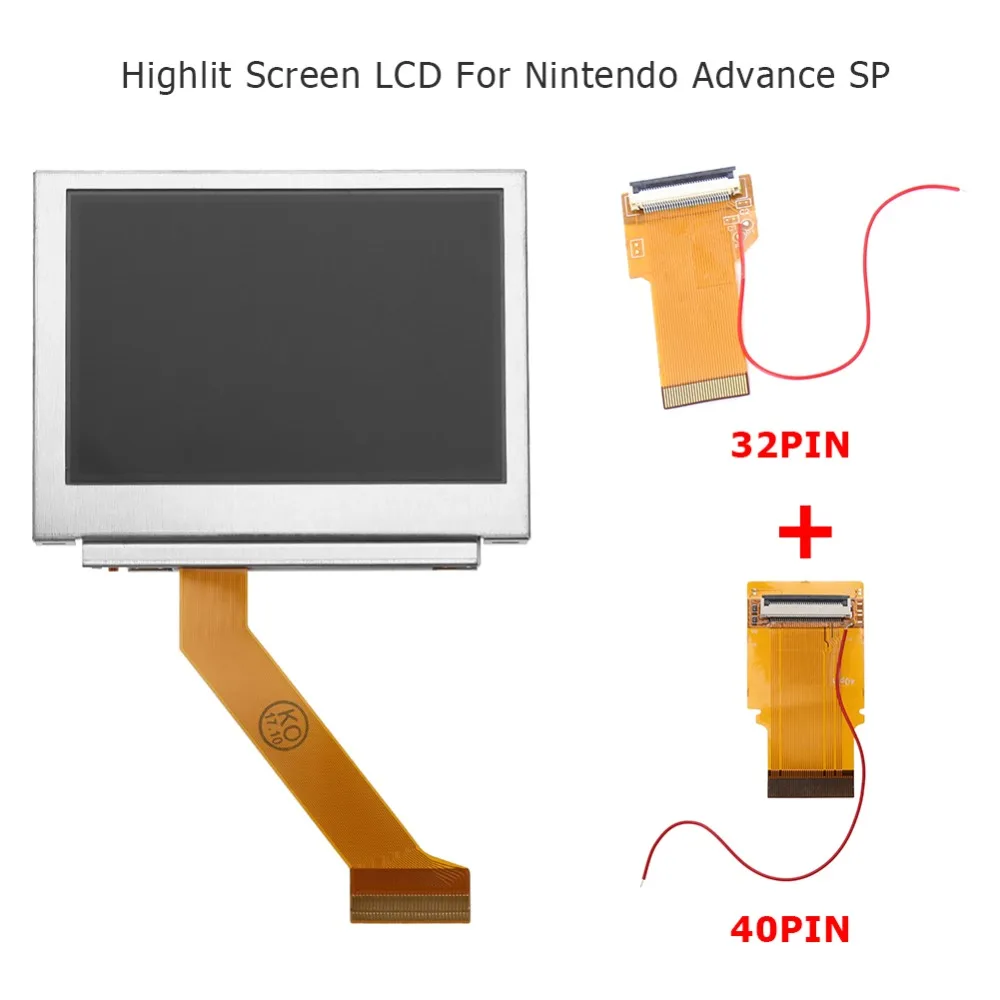 

For Nintendo GameBoy Advance LCD Screen MOD LCD Backlight Kit with 40/32 Pin for GBA SP AGS-101 Backlit Screen