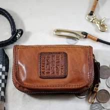 Модный мужской и женский кошелек для ключей из натуральной кожи, унисекс, RFID Блокировка, деловой чехол для ключей, модный держатель для карт, кошелек для монет, чехол для ключей, сумка